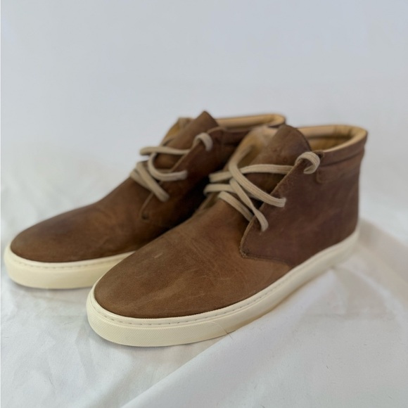 Nisolo Cortez Mid Top Brown Leather Sneaker Waterproof Size 12.5 Vibram Soles - Picture 4 of 9